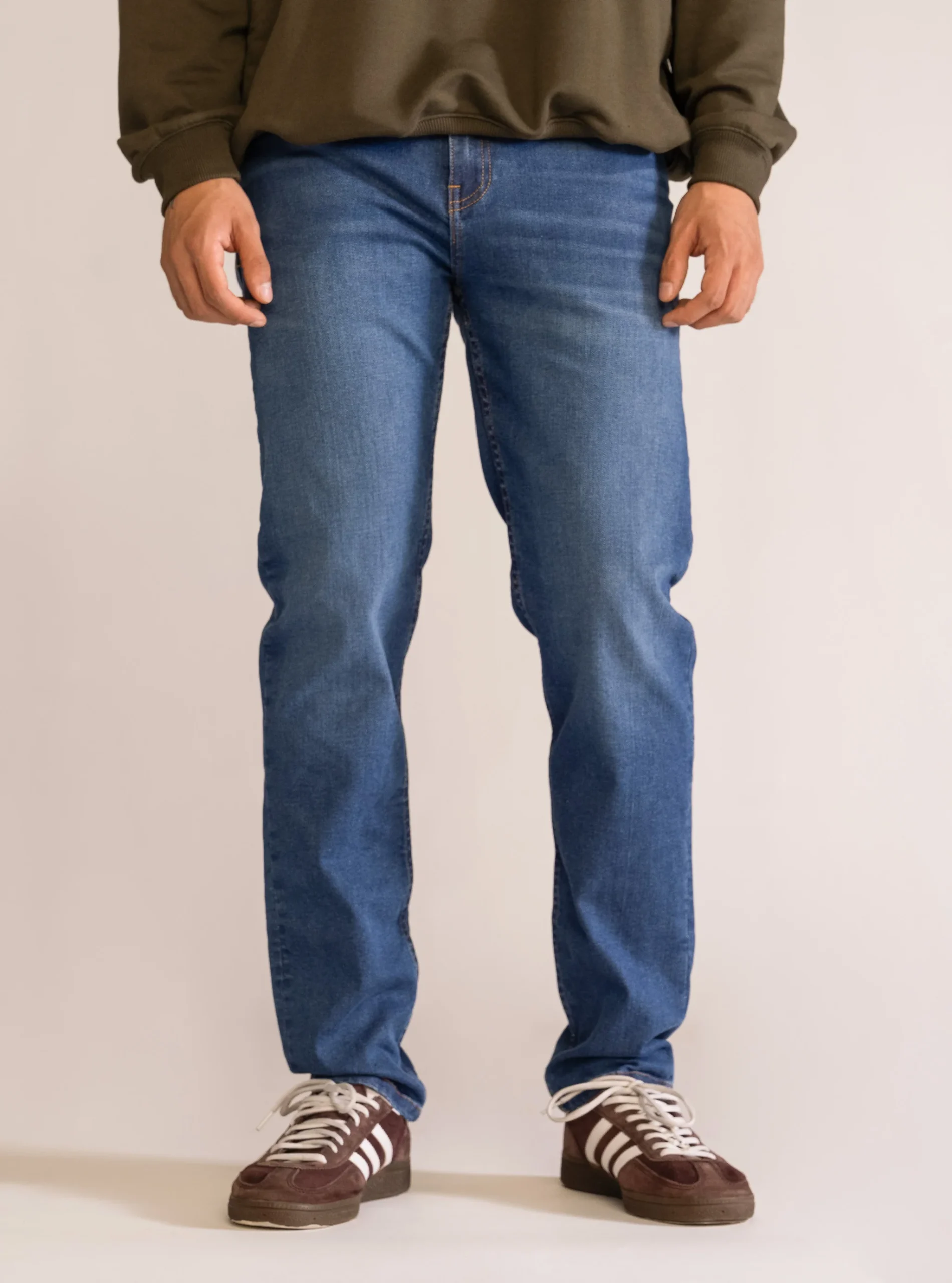 Basic Slim Jeans, Azul Obscuro