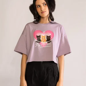 Sweet Life Cropped Playera, Lila