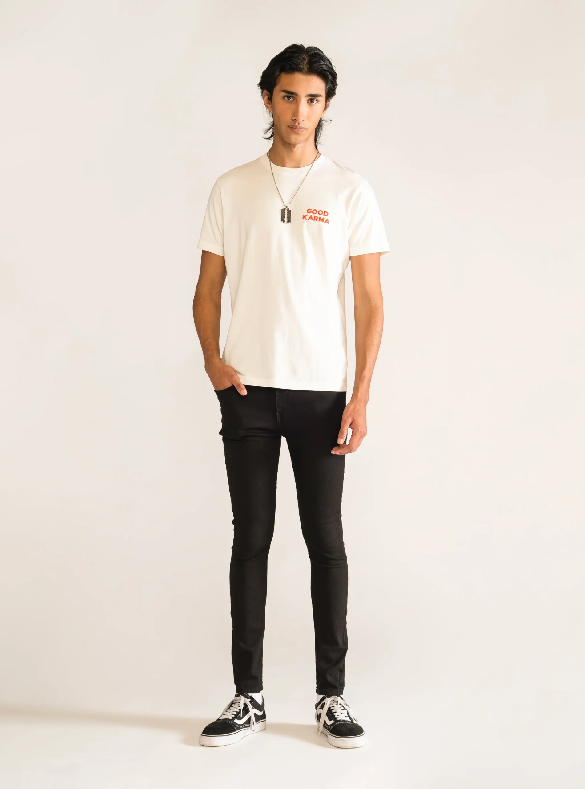 Roads Untraveled Skinny Jeans. Negro - Imagen 6