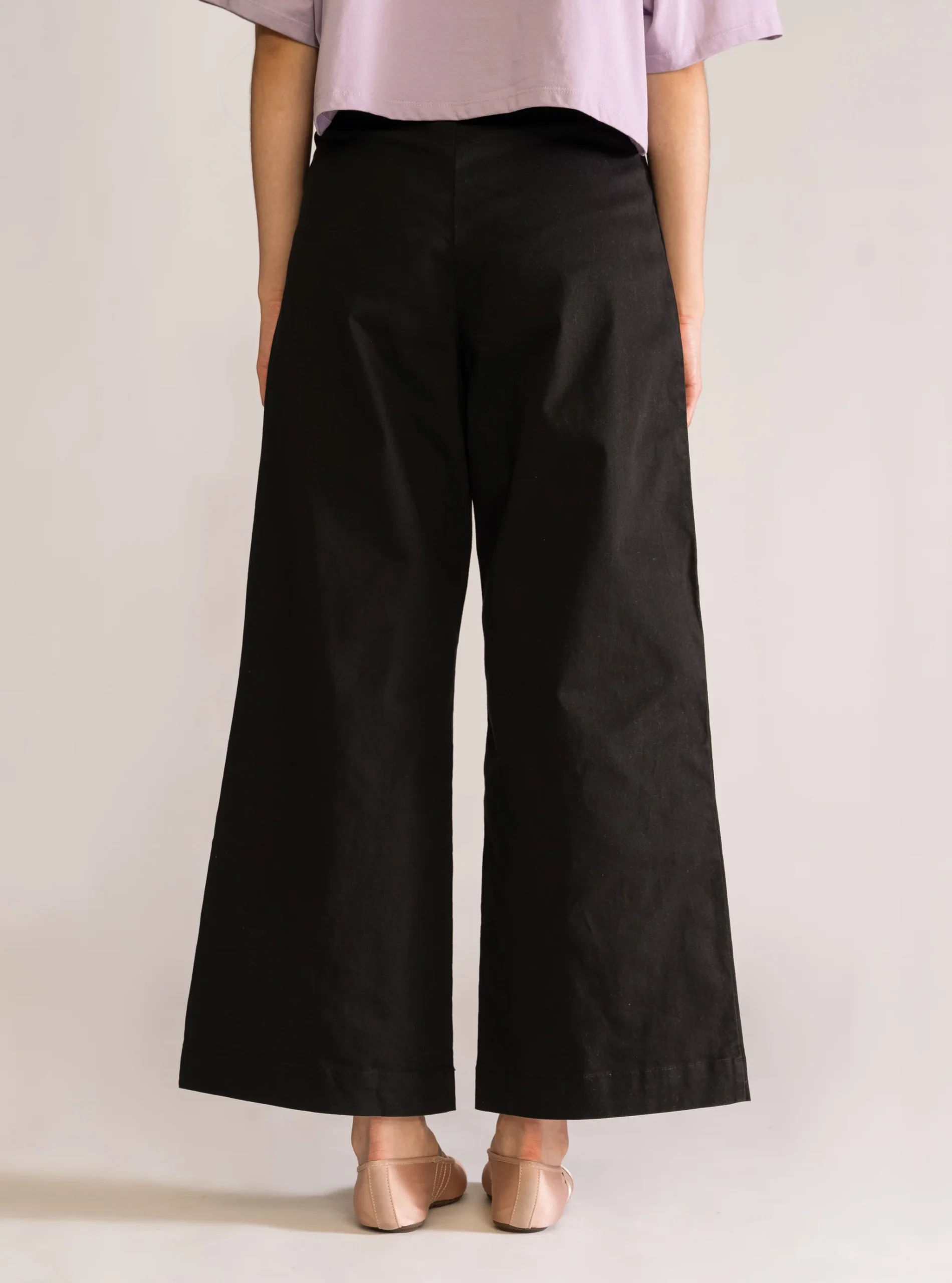 Pantal贸n Paletones Wide Leg, Negro - Imagen 3