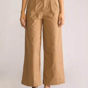 Pantalón Paletones Wide Leg, Kaky