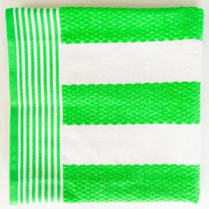 Velour Cabaña Stripe Toalla de Piscina 72 x 152 cm, Verde Claro