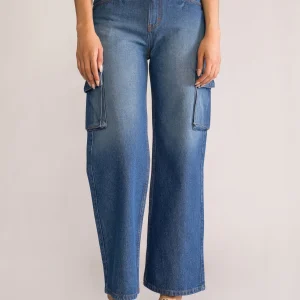 Immaculate Cargo Jeans, Azul Marino
