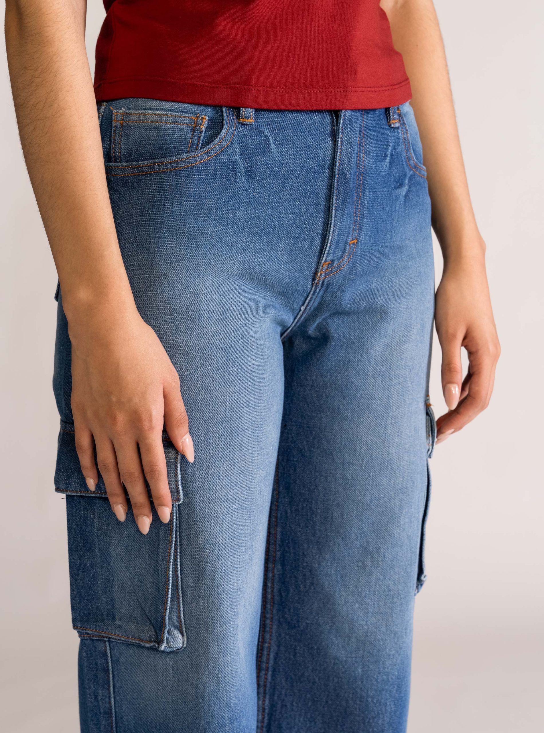 Immaculate Cargo Jeans, Azul Marino - Imagen 4