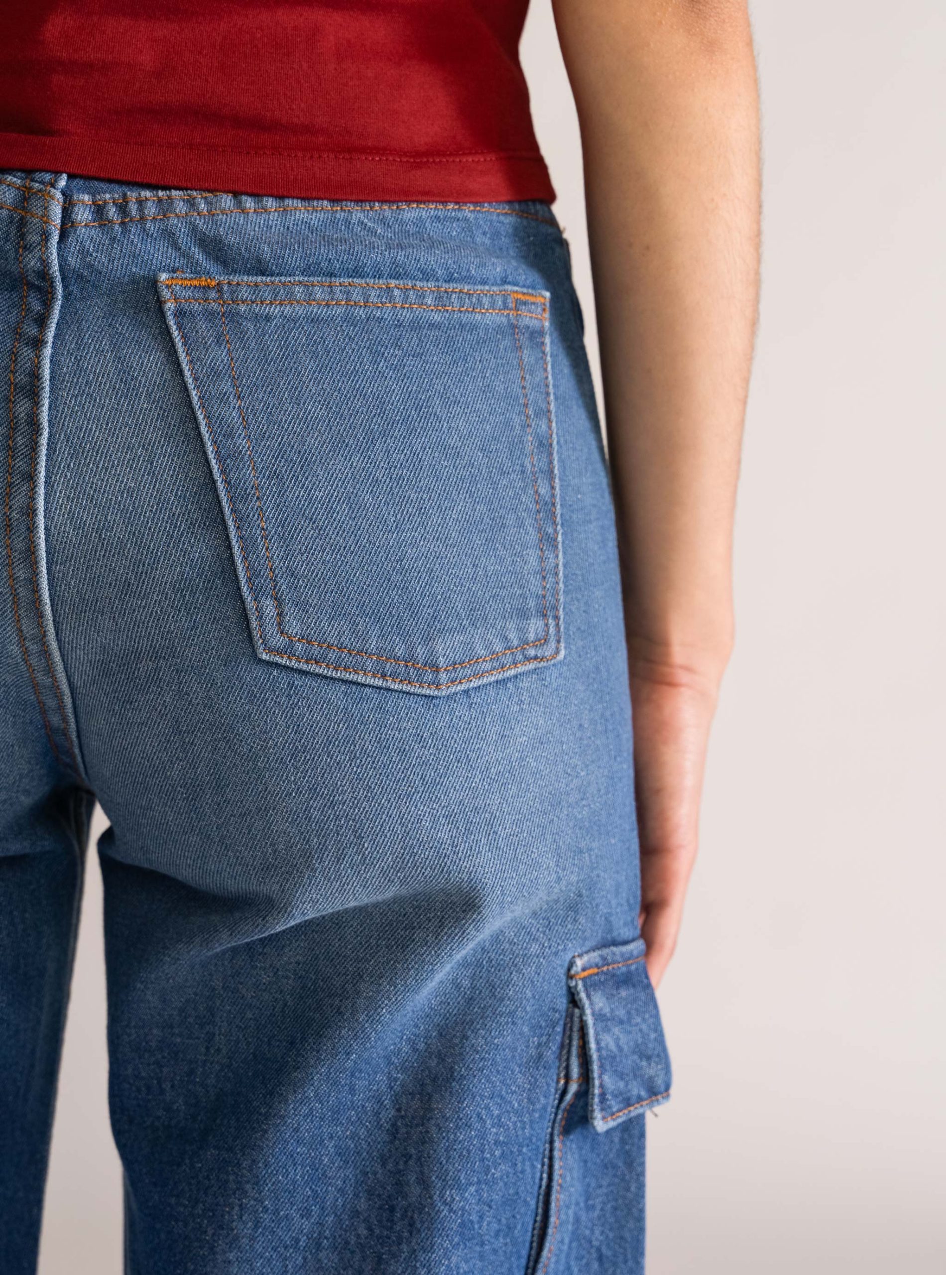 Immaculate Cargo Jeans, Azul Marino - Imagen 5