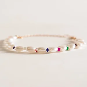 Pearl Heart Bracelet, Blanco