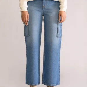 Immaculate Cargo Jeans, Azul Claro