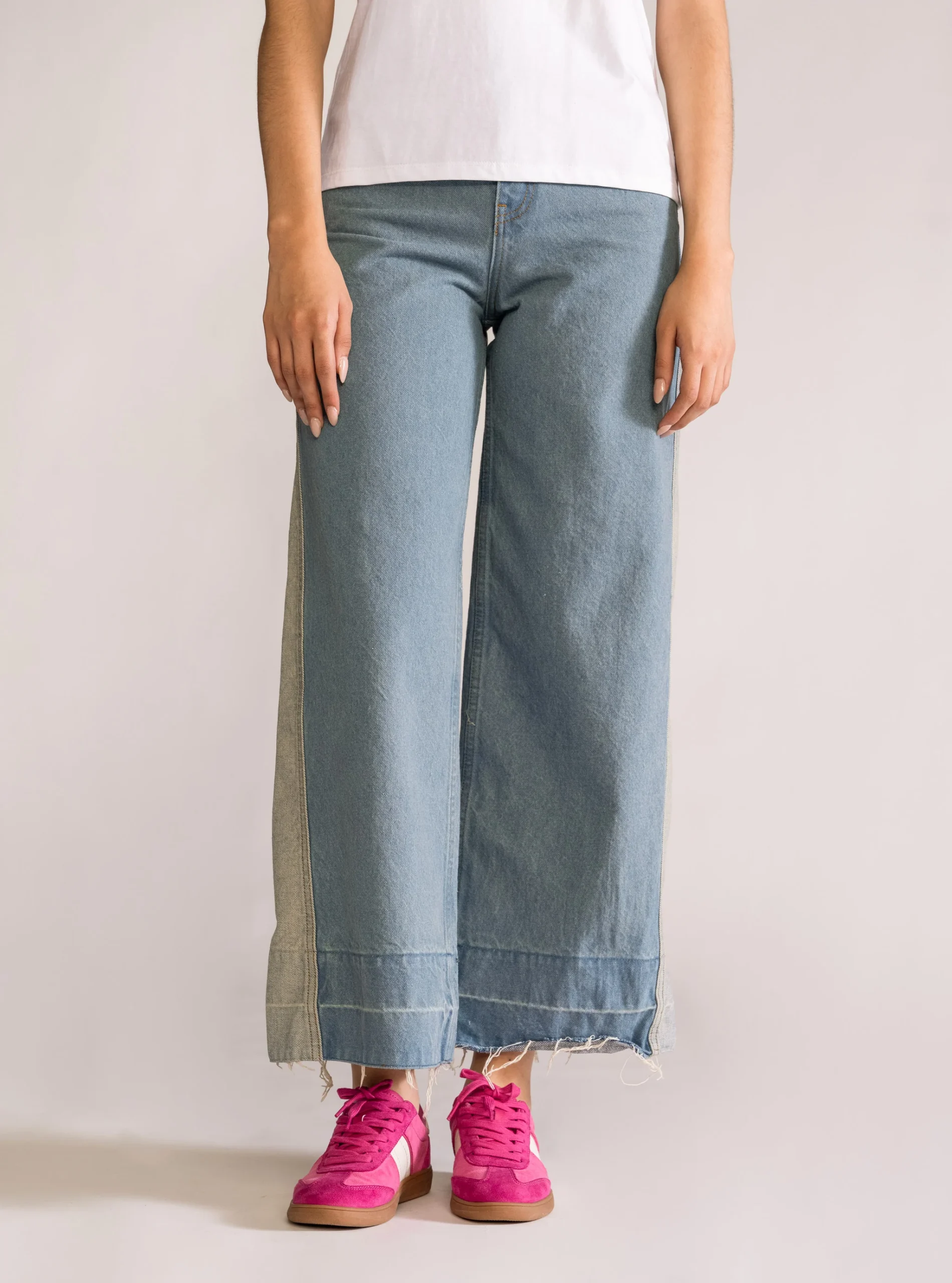 Go Go Juice Wide Leg Jeans, Azul Claro