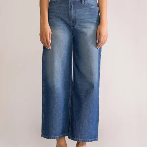 Nobody's Wide Leg Jeans, Azul Claro