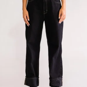 Lovely Straight Leg Jeans, Negro
