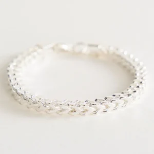 Curve Cuban Bracelet, Plateado