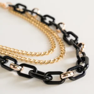 Three Clubbing Chain Belt, Dorado