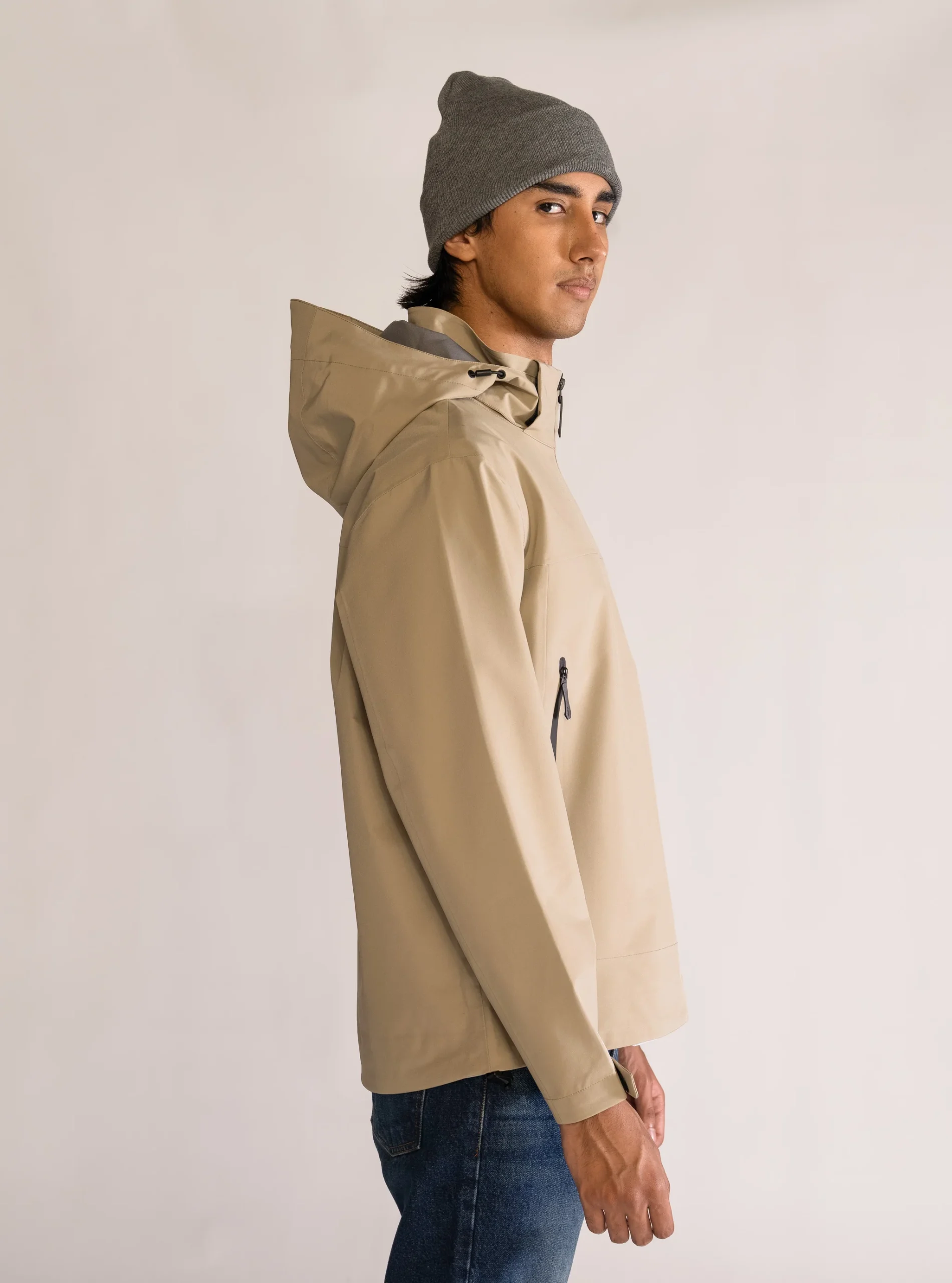 Hooded Water Proof Style, Beige - Imagen 4