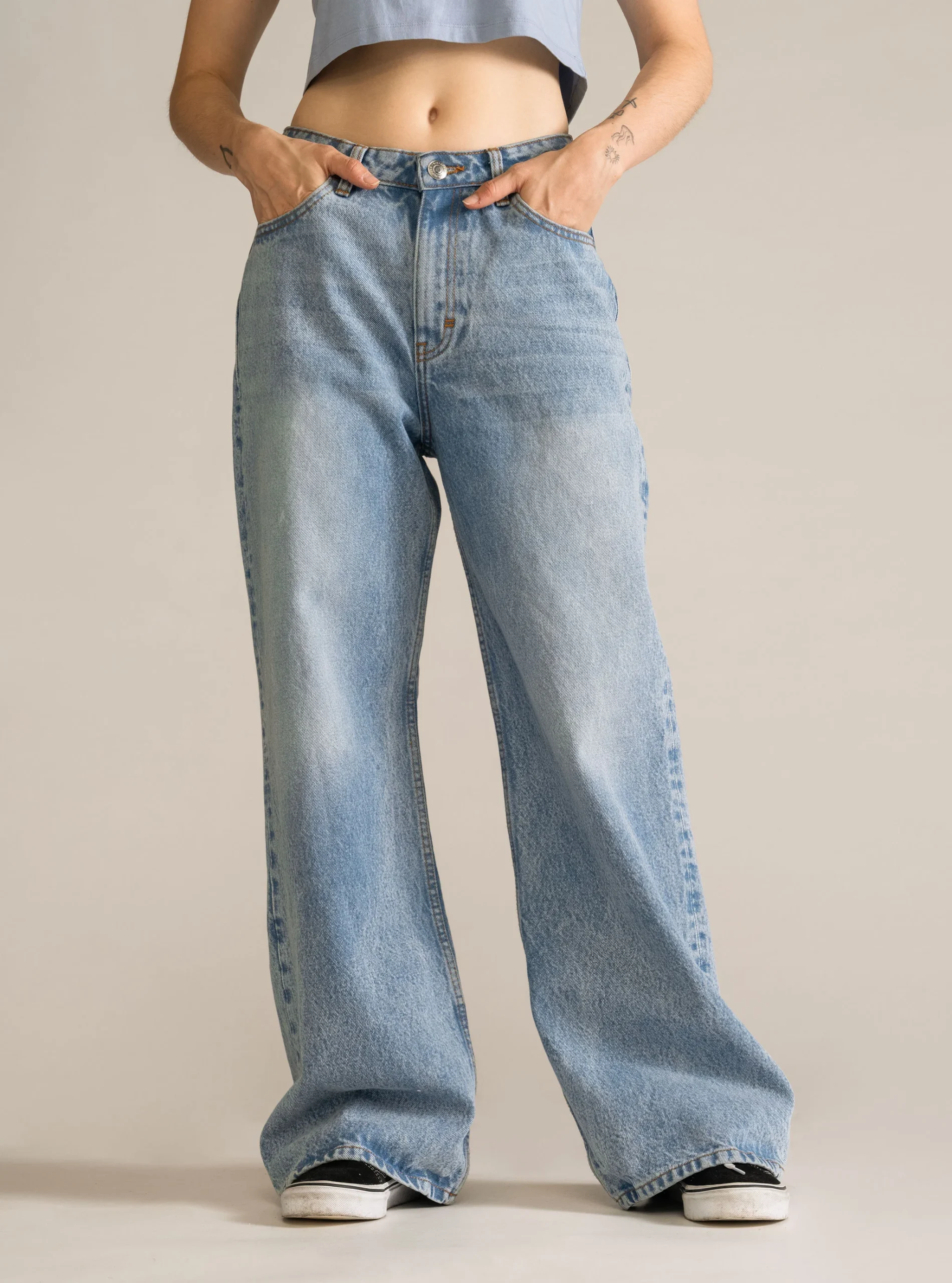 Catch Me Wide Leg Jeans, Celeste