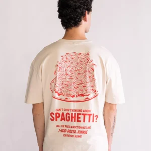 Spaguetti Lover Playera Drop, Beige