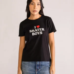 I Love Sk8ter Boys Tee, Negro