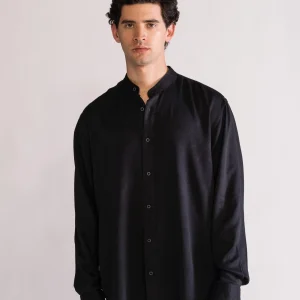 Let It Rain Camisa Regular, Negro