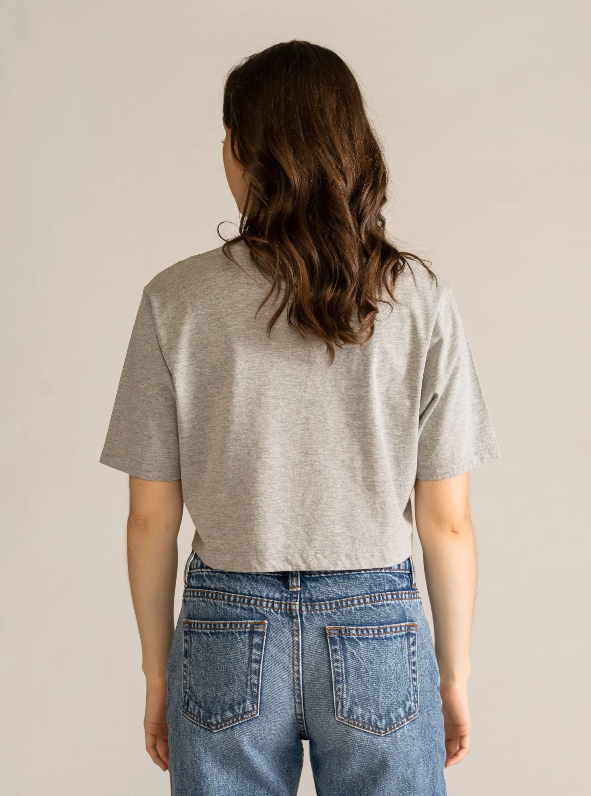 Basic Cropped Tee, Gris Claro - Imagen 3