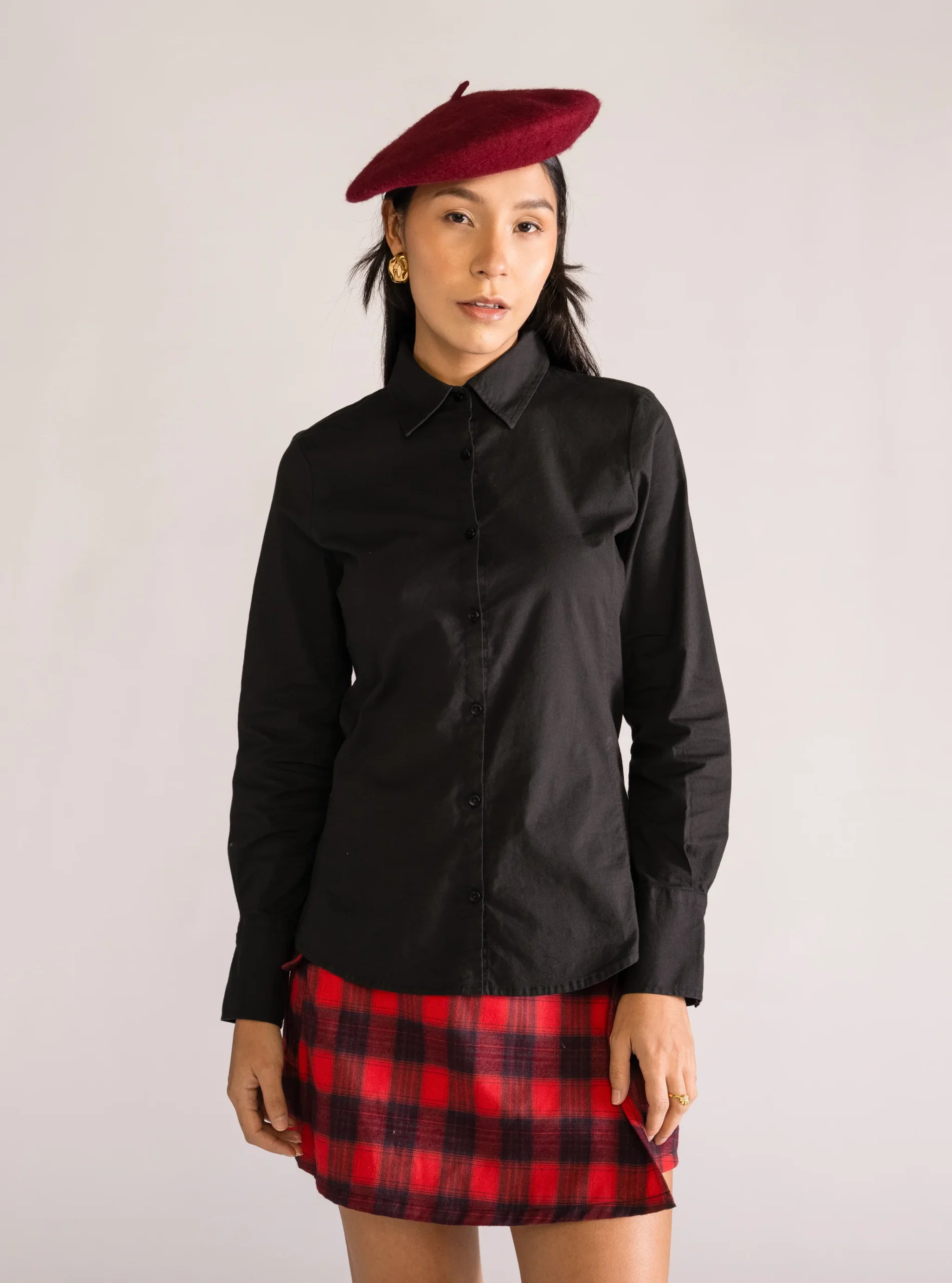 Girly Blusa Slim Fit, Negro