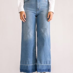 Haunting Wide Leg Jeans, Azul Claro