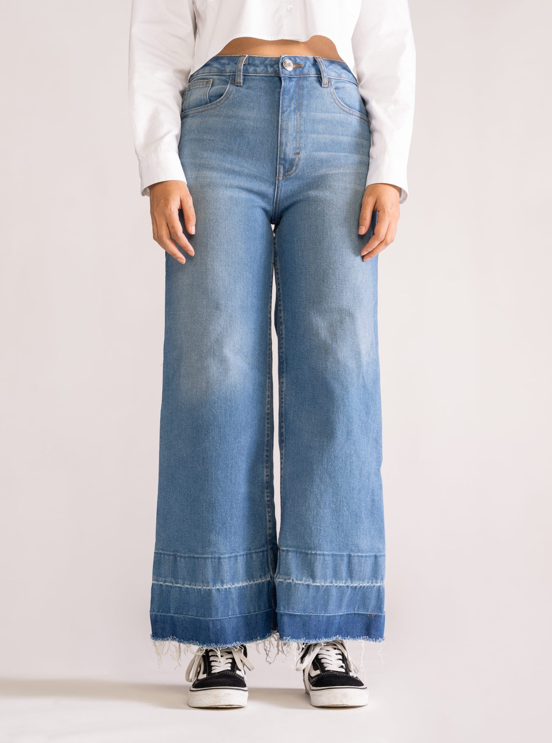 Haunting Wide Leg Jeans, Azul Claro