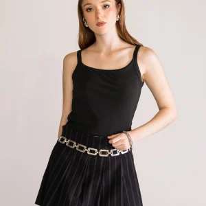 Pieces Of Me Rib Top, Negro