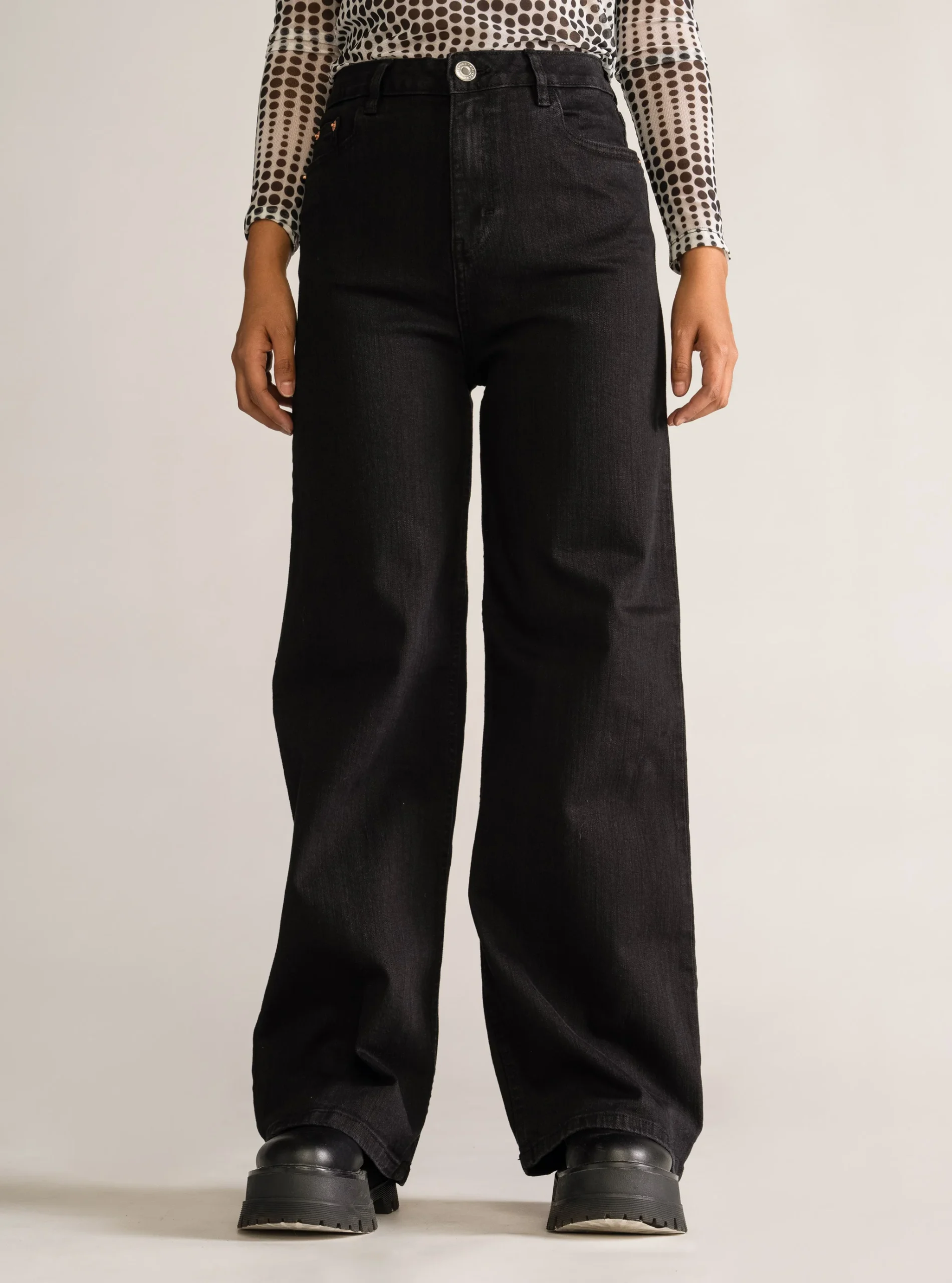 Inky Chic Wide Leg, Negro