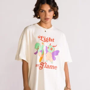 Light My Fire Playera Oversize, Blanco Hueso