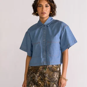 Howdy Denim Blusa, Azul Claro