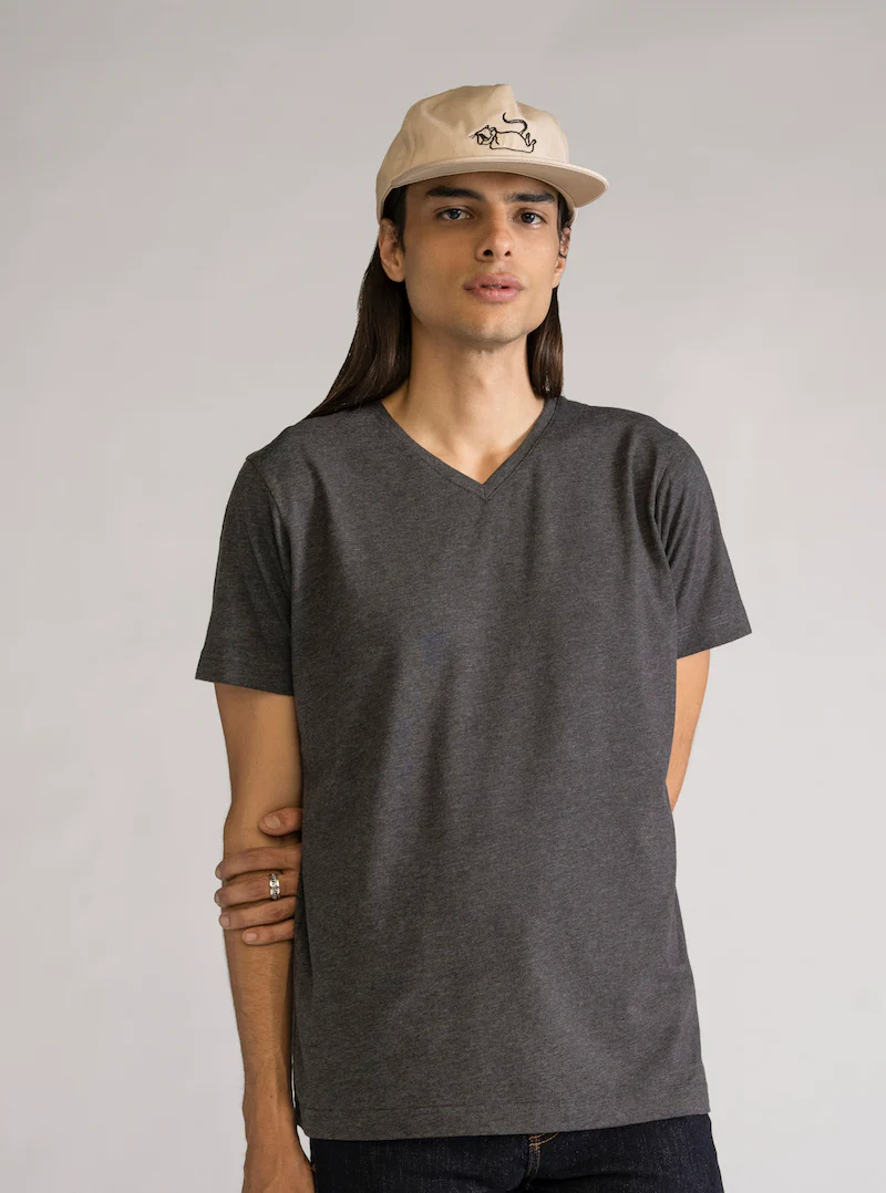 Everyday Regular T-Shirt V, Gris Obscuro