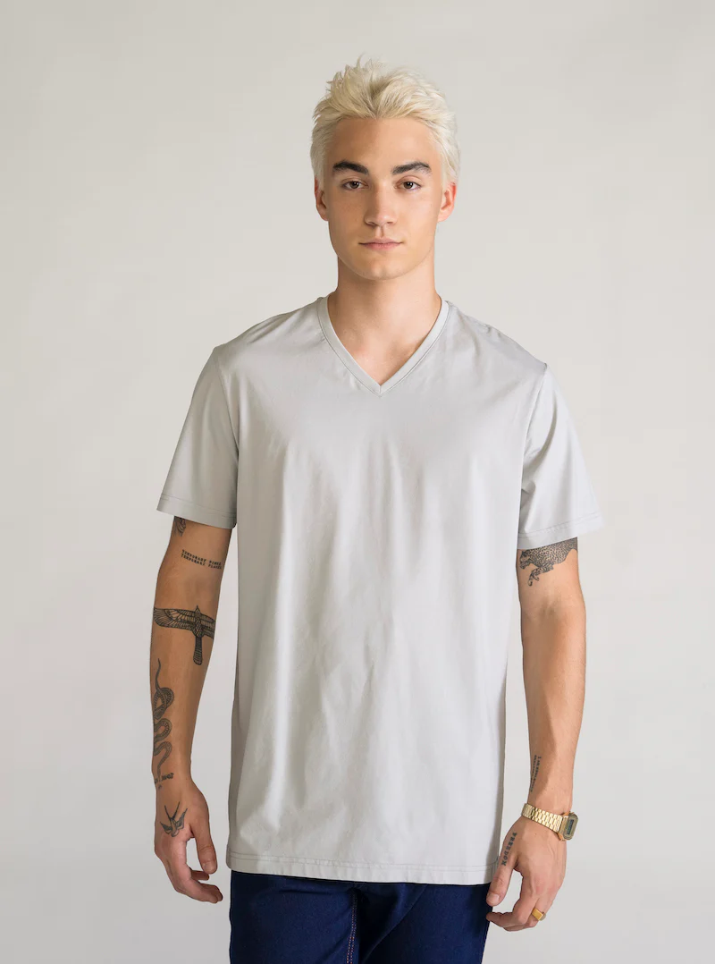 The Perfect T-Shirt V-Neck, Gris Claro