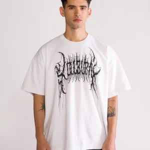 Metal On Playera Oversize, Blanco