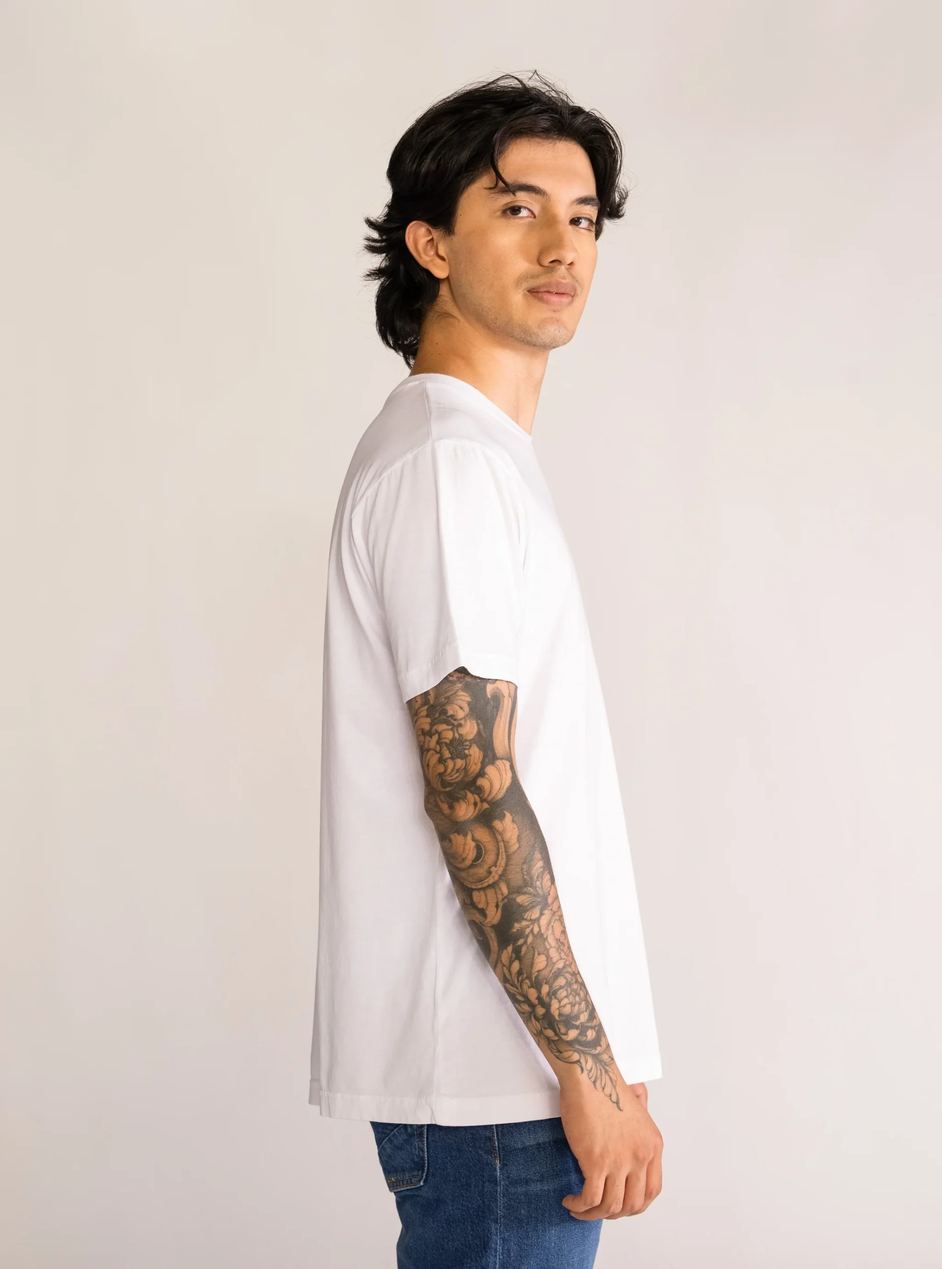 Flower Power Drop Shoulder T-Shirt, Blanco - Imagen 3