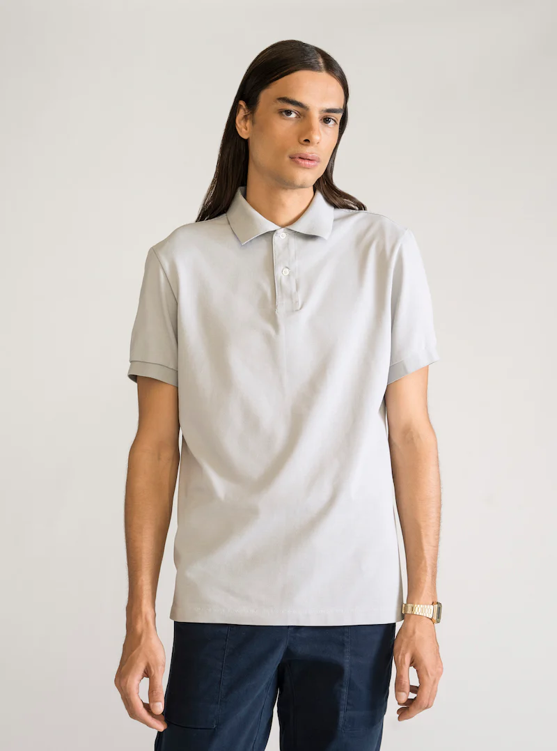 Basic Polo Premium, Gris Claro
