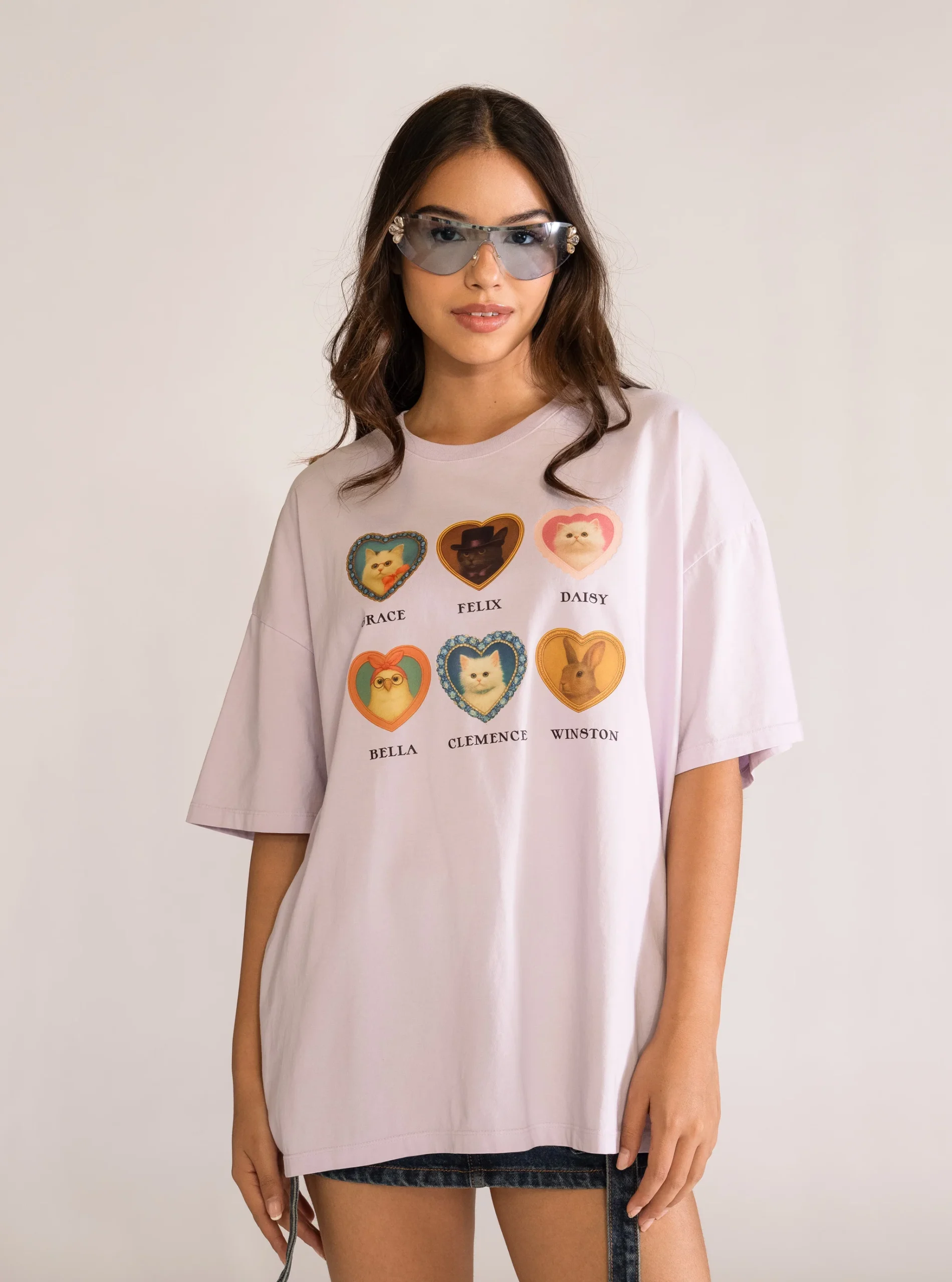 Cuties Oversized Playera, Lila