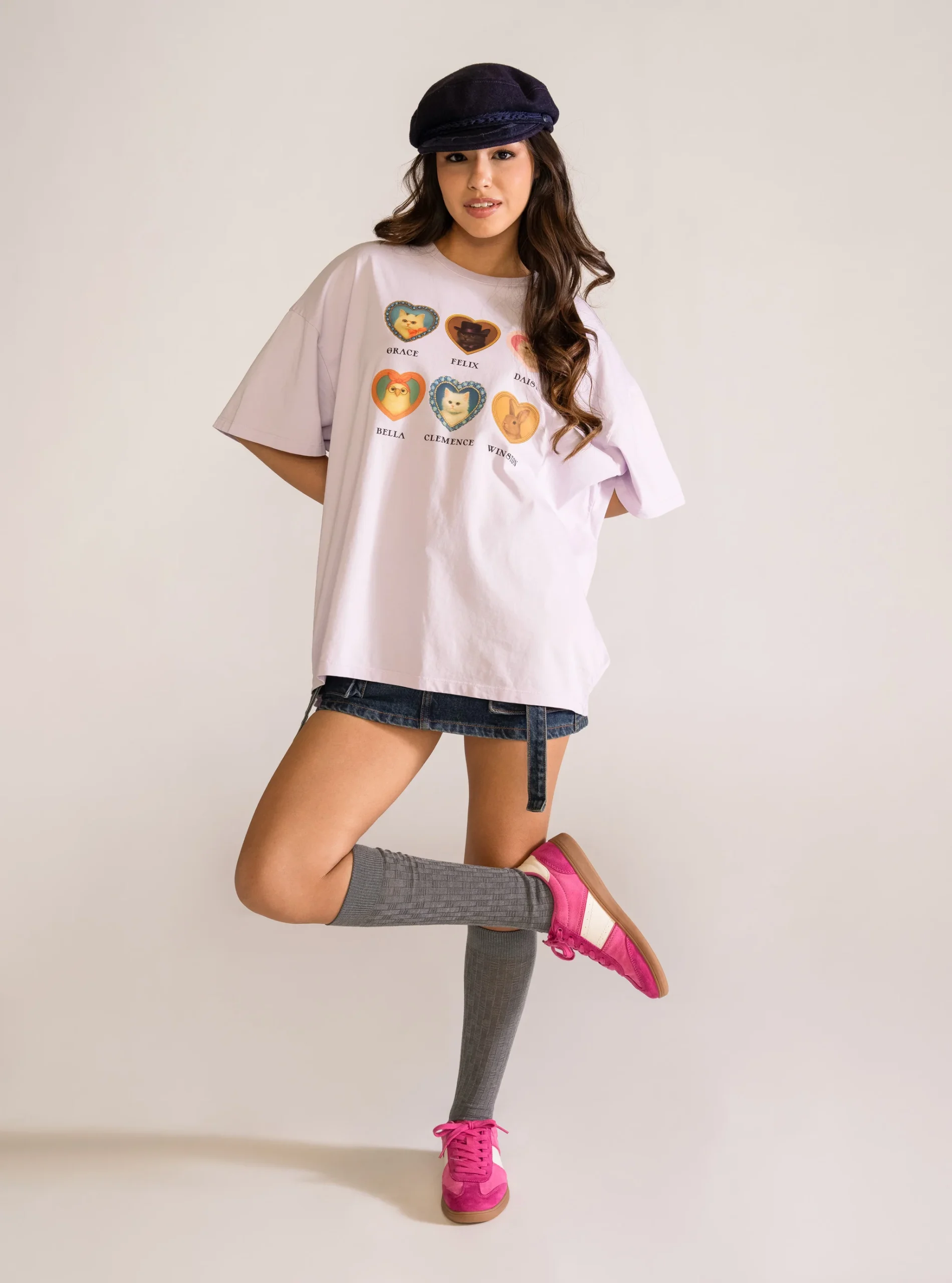 Cuties Oversized Playera, Lila - Imagen 4