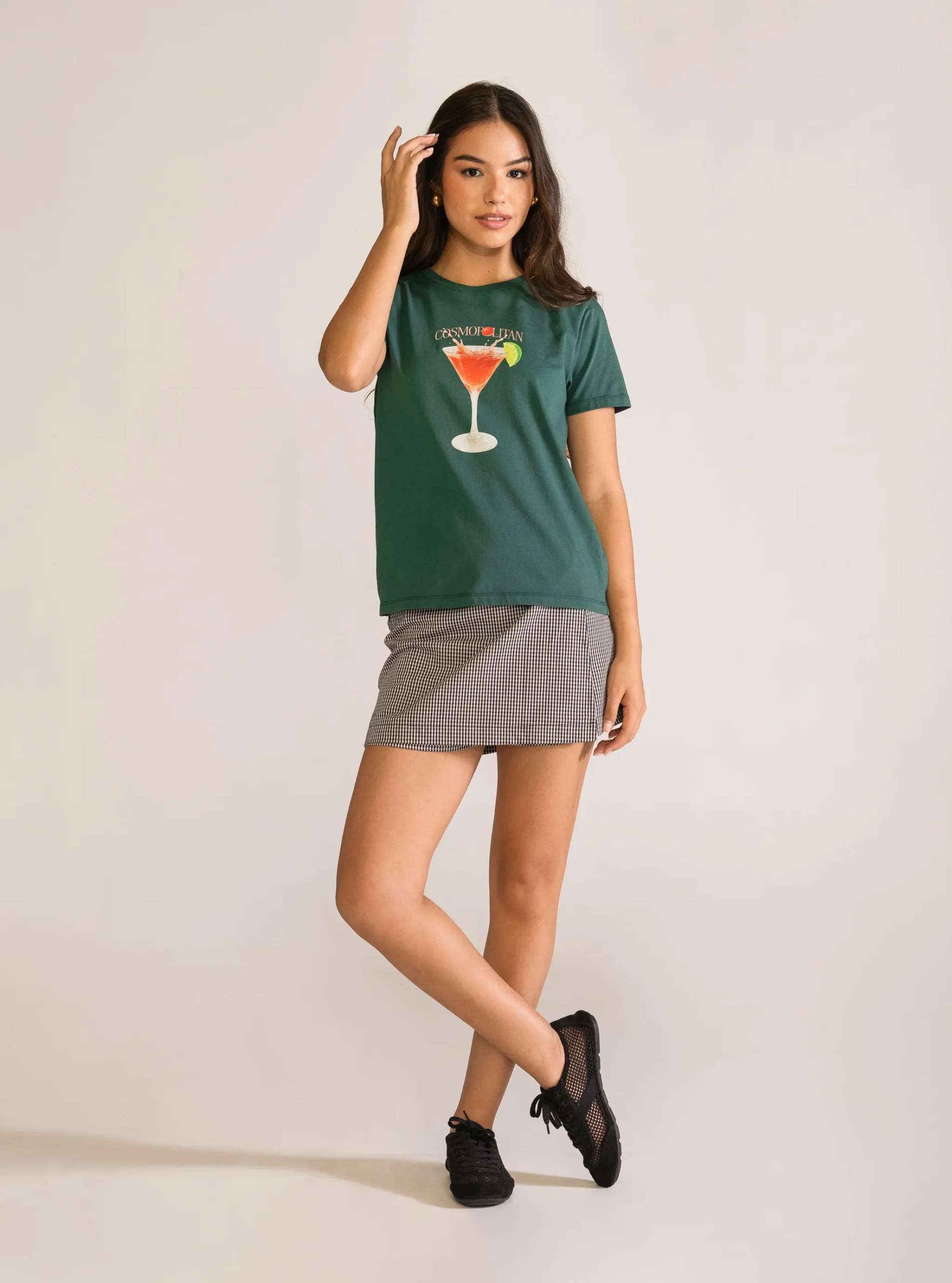 Cosmo Girl Regular Playera, Verde Obscuro - Imagen 4