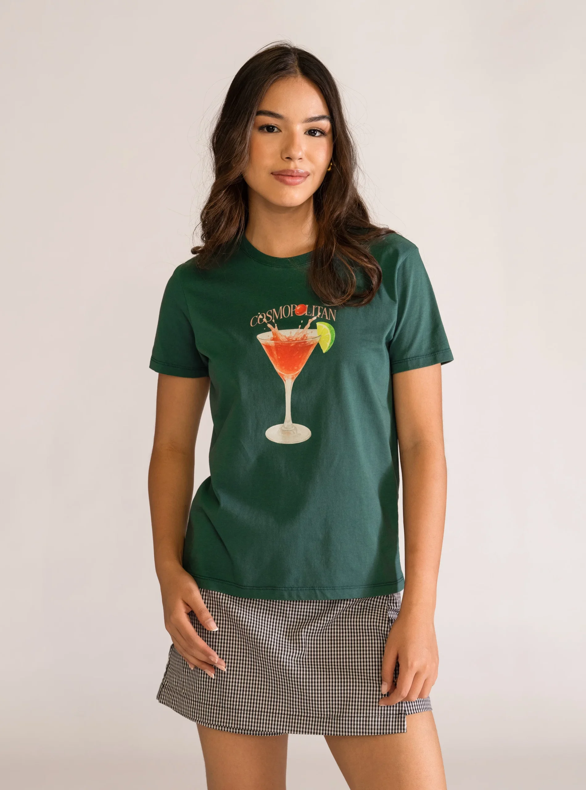 Cosmo Girl Regular Playera, Verde Obscuro