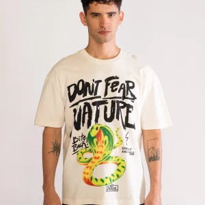 Don't Fear Nature Playera Drop, Crema