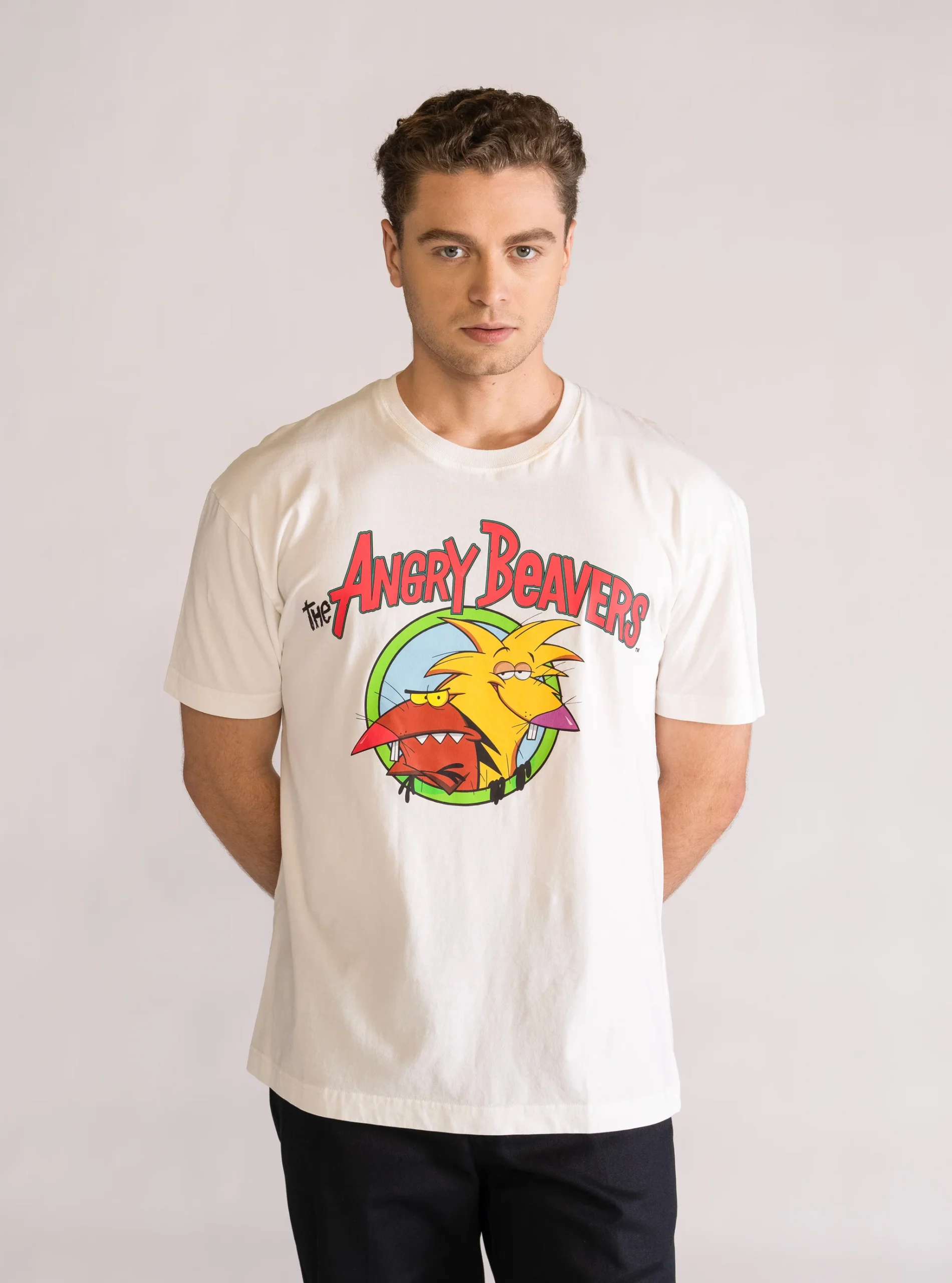 Angry Beavers Playera, Blanco Hueso