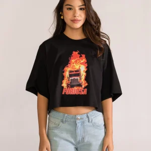 Furiosa Cropped Playera, Negro