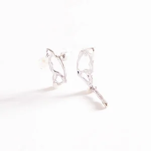 Beautiful Butterfly Aretes, Plateado