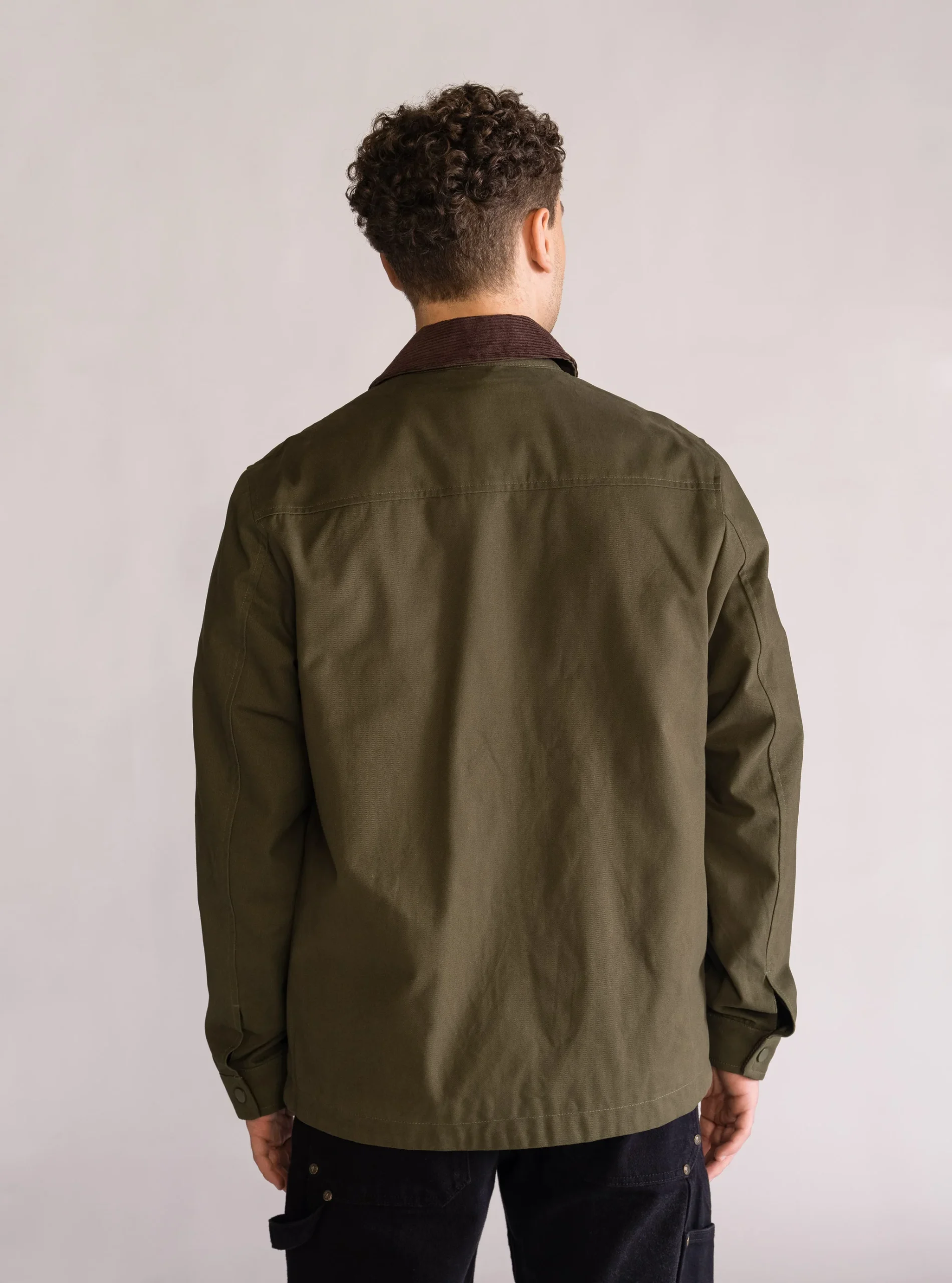 Cotton jacket with corduroy, Verde Obscuro - Imagen 5