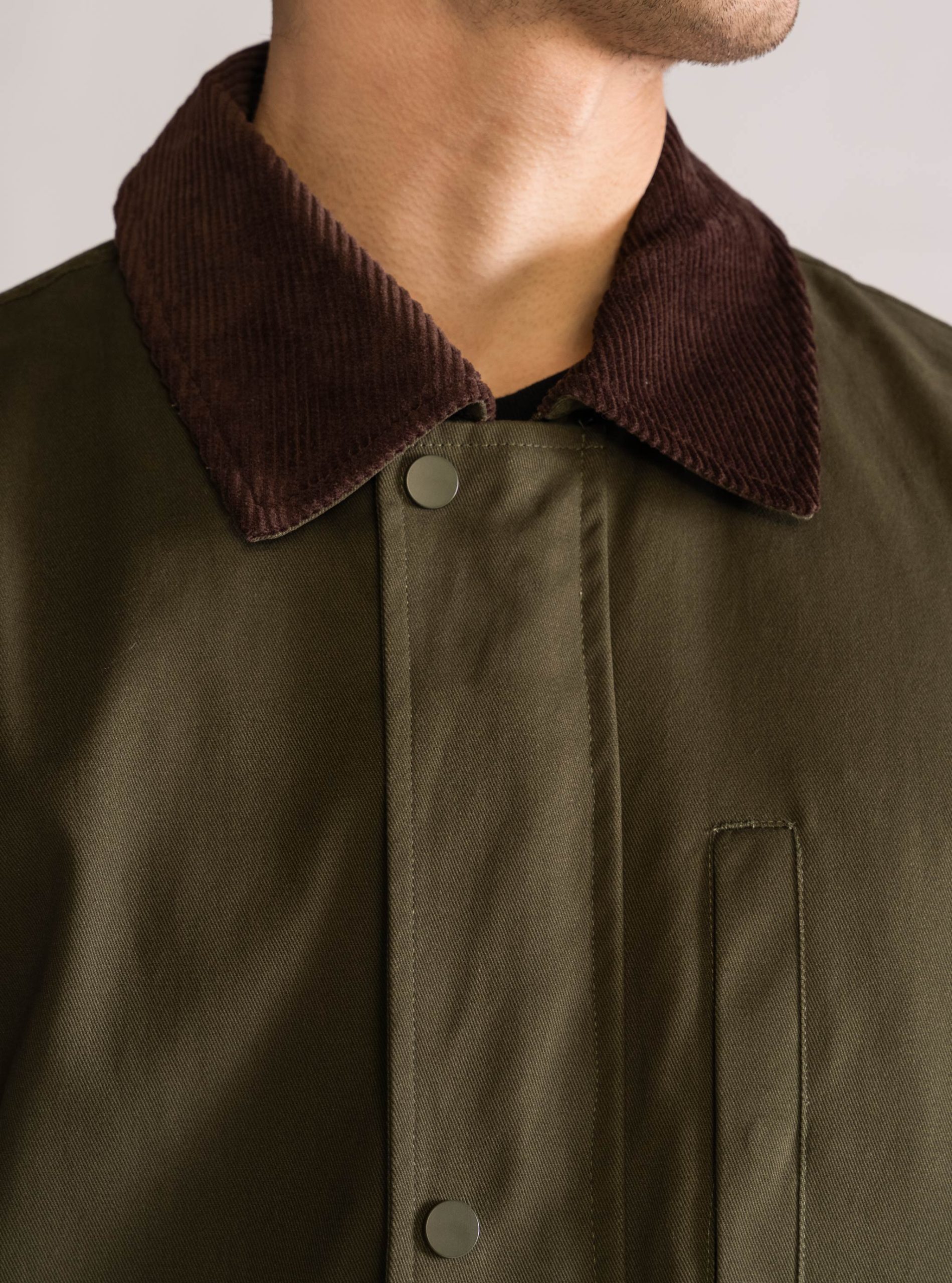 Cotton jacket with corduroy, Verde Obscuro - Imagen 6