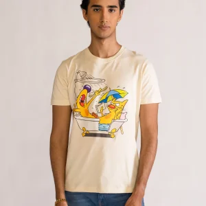 Raining Cats & Dogs Playera, Crema