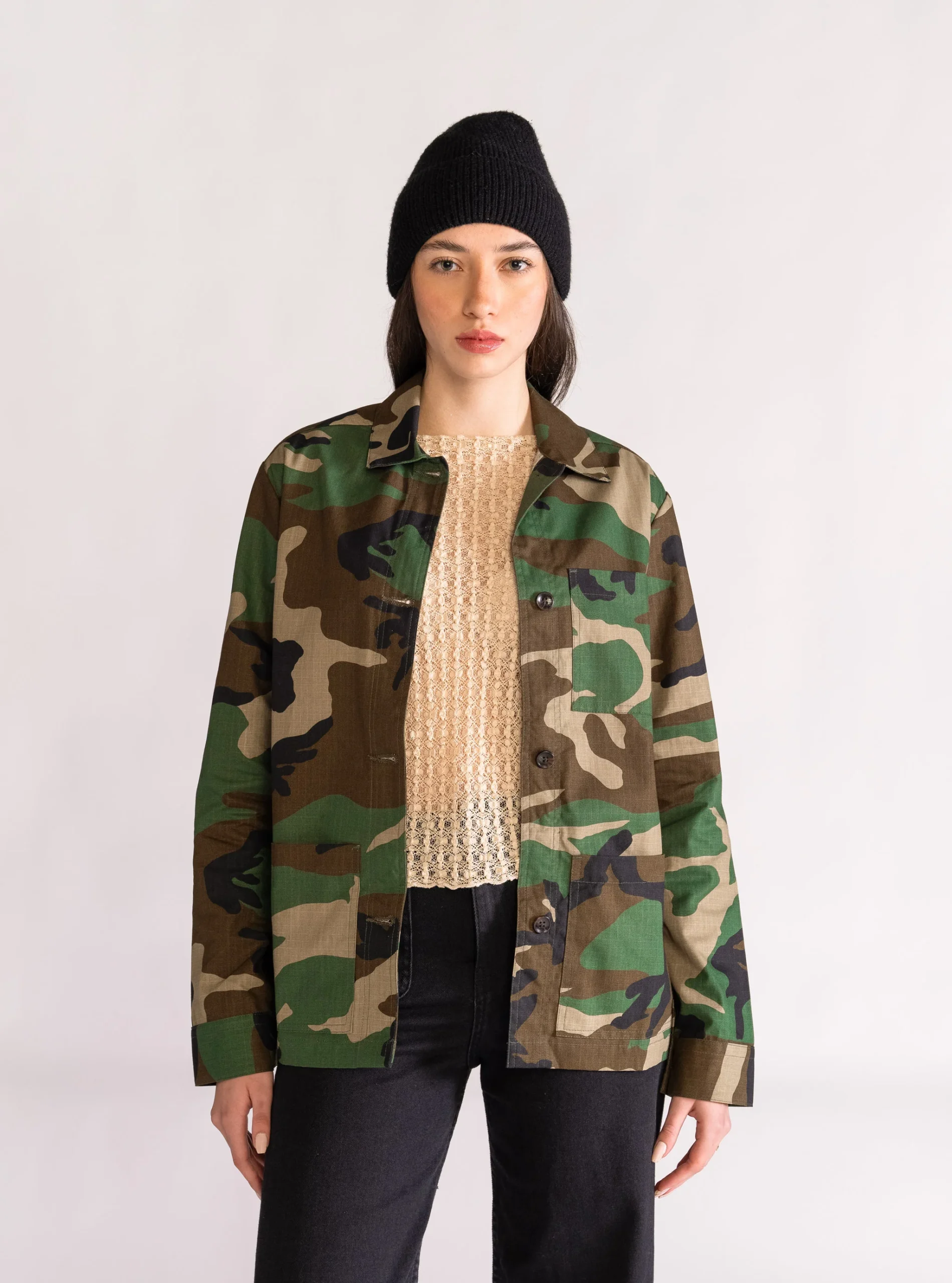 Camo Working Jacket, Verde Olivo