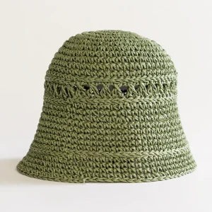 Beach Ventura Straw Hat, Verde Olivo