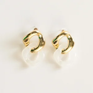 Link It Earrings, Blanco