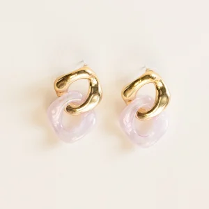 Link It Earrings, Lila