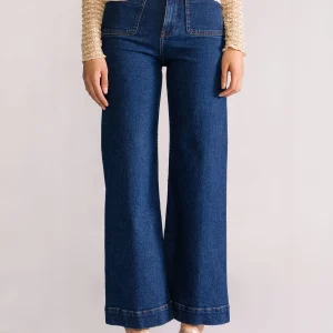 Funky Wunky Acampanado Jeans, Azul Obscuro